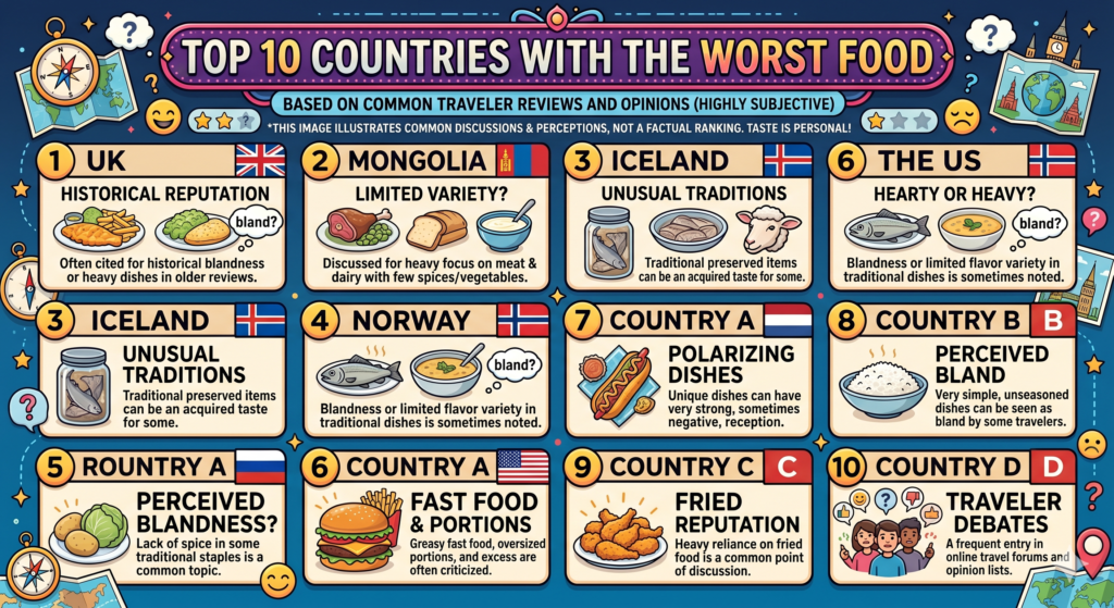 Exploring the “Top 10 Countries With the Worst Food”: A Subjective Culinary Journey Exploring the "Top 10 Countries With the Worst Food": A Subjective Culinary Journey